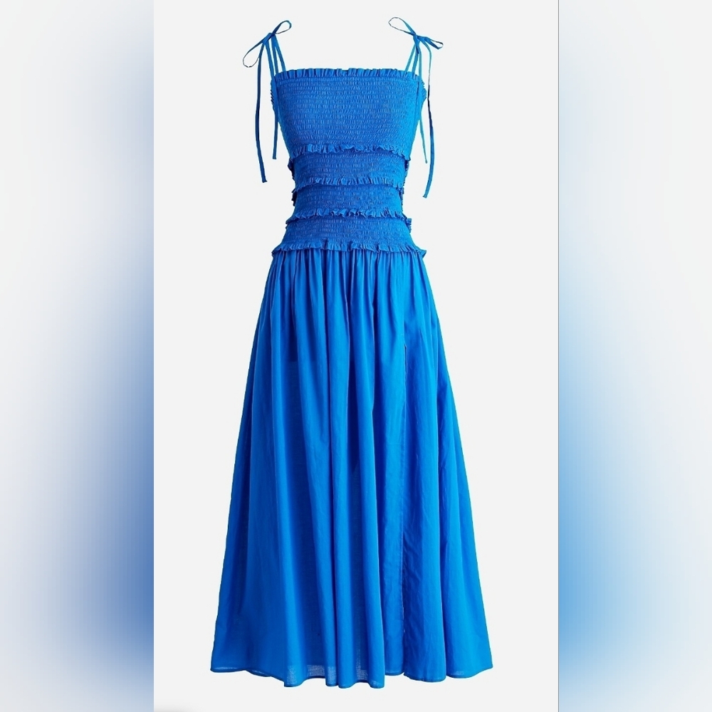 J. Crew Royal Blue Tiered Maxi Dress
